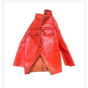 Vintage 1970s Barbie Orange Vinyl Jacket Barbie Ski Jacket